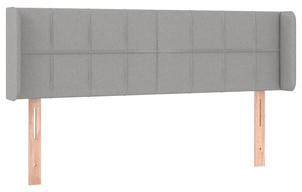 Čelo postele typu ušák světle šedé 147x16x78/88 cm textil 3118766
