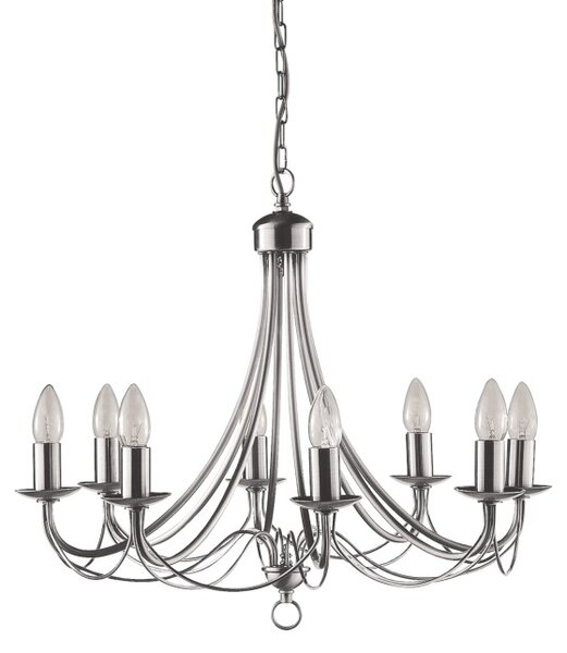 Searchlight 6348-8SS Závěsný osmiramenný lustr MAYPOLE chrom