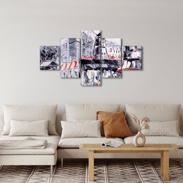 Obraz - Ulice v Paříži, olejomalba (125x70 cm)