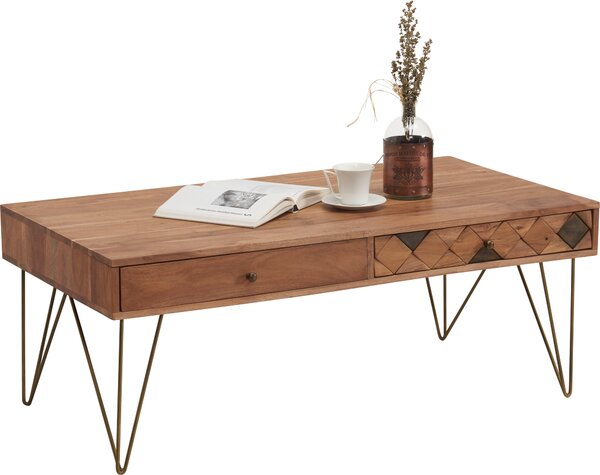 KONFERENČNÍ STOLEK, barvy akácie, bronzová, dřevo, kov, kompozitní dřevo, 115/60/45 cm Ambia Home - Konferenční stolky