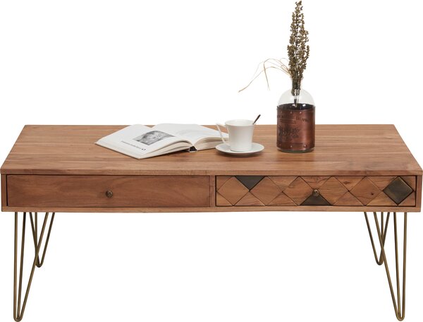 KONFERENČNÍ STOLEK, barvy akácie, bronzová, dřevo, kov, kompozitní dřevo, 115/60/45 cm Ambia Home - Konferenční stolky