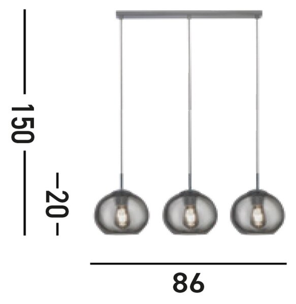 Searchlight 1623-3CL Trojité závěsné svítidlo BALLS ČIRÉ