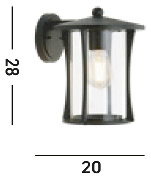 Searchlight 8477BK Venkovní nástěnné svítidlo PAGODA černé