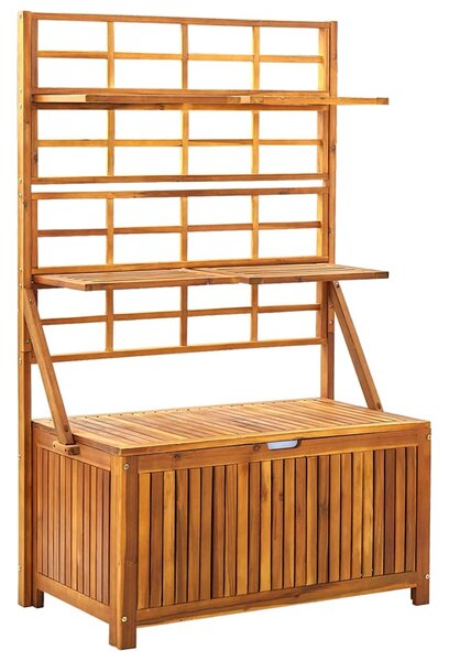 Úložný box s treláží 99 x 55 x 160 cm masivní akáciové dřevo 311881