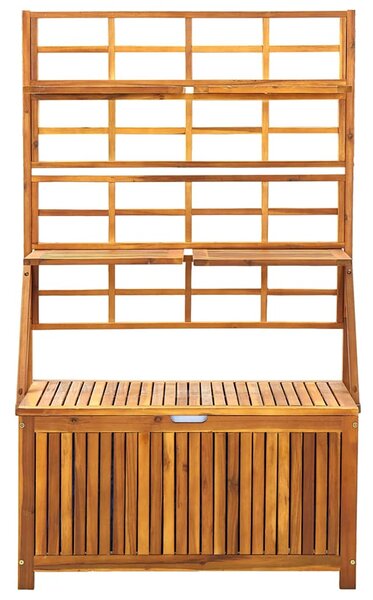 Úložný box s treláží 99 x 55 x 160 cm masivní akáciové dřevo 311881