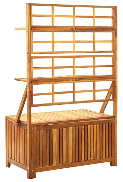Úložný box s treláží 99 x 55 x 160 cm masivní akáciové dřevo 311881