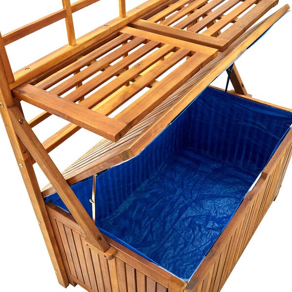 Úložný box s treláží 99 x 55 x 160 cm masivní akáciové dřevo 311881