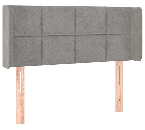 Čelo postele typu ušák světle šedé 83x16x78/88 cm samet 3118798