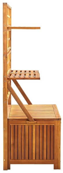 Úložný box s treláží 99 x 55 x 160 cm masivní akáciové dřevo 311881