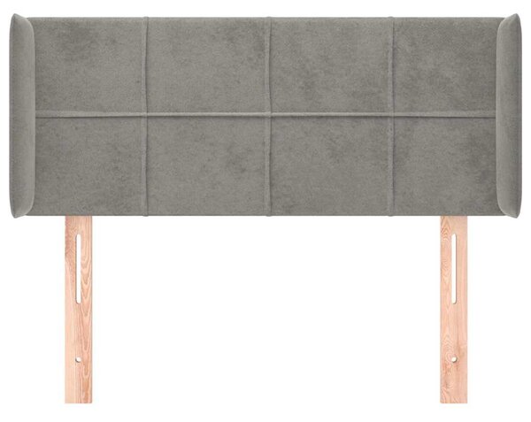 Čelo postele typu ušák světle šedé 83x16x78/88 cm samet 3118798