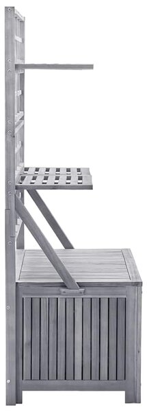 Úložný box s treláží šedý 99x55x160 cm masivní akáciové dřevo 311882