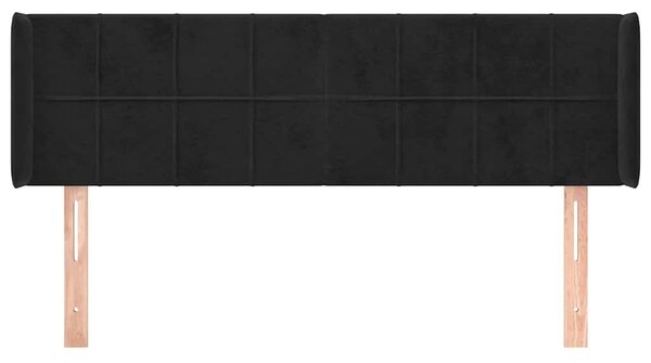 Čelo postele typu ušák černé 147x16x78/88 cm samet 3118818