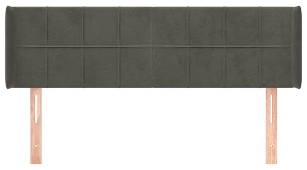 Čelo postele typu ušák tmavě šedé 147x16x78/88 cm samet 3118817