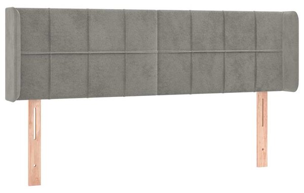 Čelo postele typu ušák světle šedé 147x16x78/88 cm samet 3118816