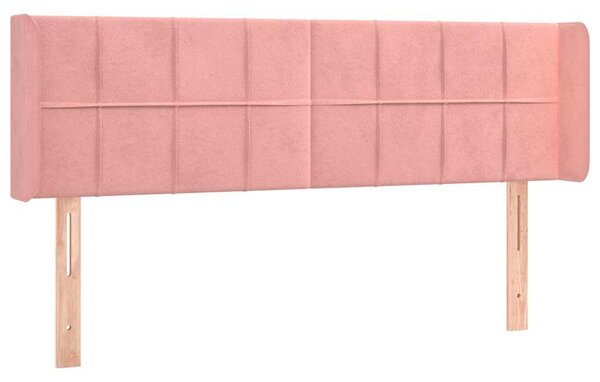 Čelo postele typu ušák růžová 147x16x78/88 cm samet 3118821