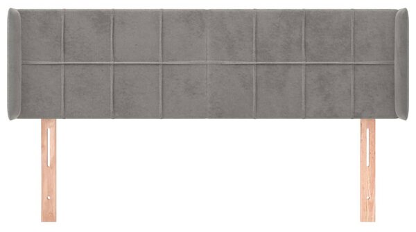 Čelo postele typu ušák světle šedé 147x16x78/88 cm samet 3118816