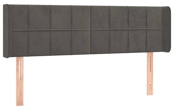 Čelo postele typu ušák tmavě šedé 147x16x78/88 cm samet 3118817