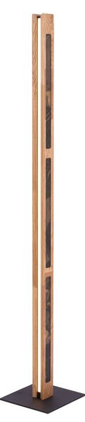 Elobra LED stojací lampa Chile se čtyřmi stranami, dub/barevná břidlice, 150 cm, stmívatelný, Světlé dřevo, Obývací pokoj / jídelna, Dřevo