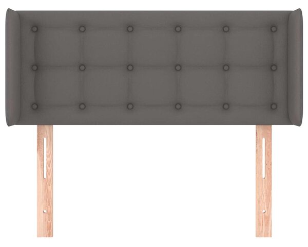 Čelo postele typu ušák šedá 103 x 16 x 78/88 cm umělá kůže 3118856