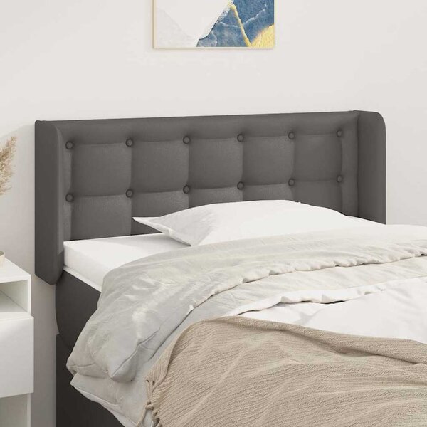 Čelo postele typu ušák šedá 103 x 16 x 78/88 cm umělá kůže 3118856