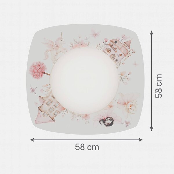 Elobra LED stropní svítidlo Feenwelt Starlight, bílo-růžové, délka 58 cm, stmívatelný, Dětský pokoj, Dřevo