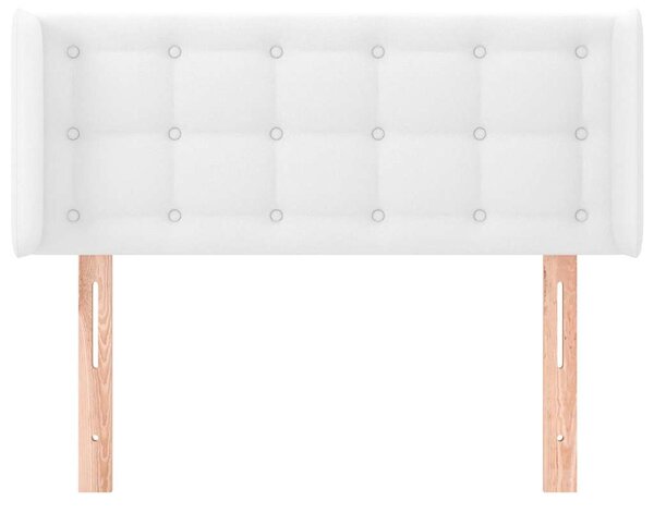 Čelo postele typu ušák bílá 83 x 16 x 78/88 cm umělá kůže 3118841