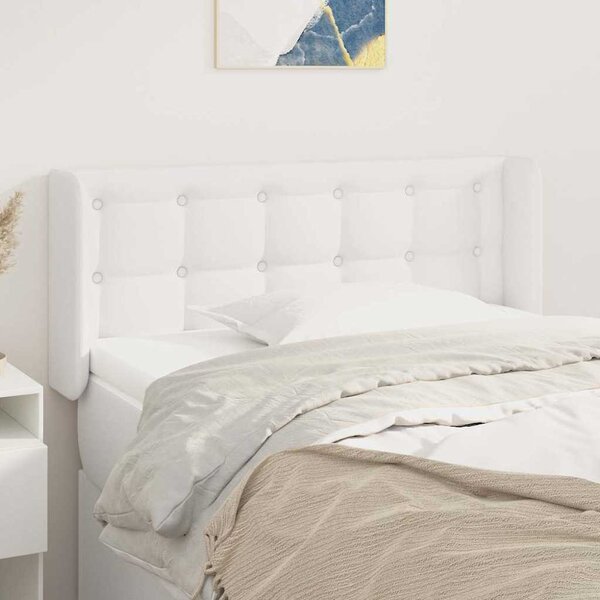 Čelo postele typu ušák bílá 83 x 16 x 78/88 cm umělá kůže 3118841