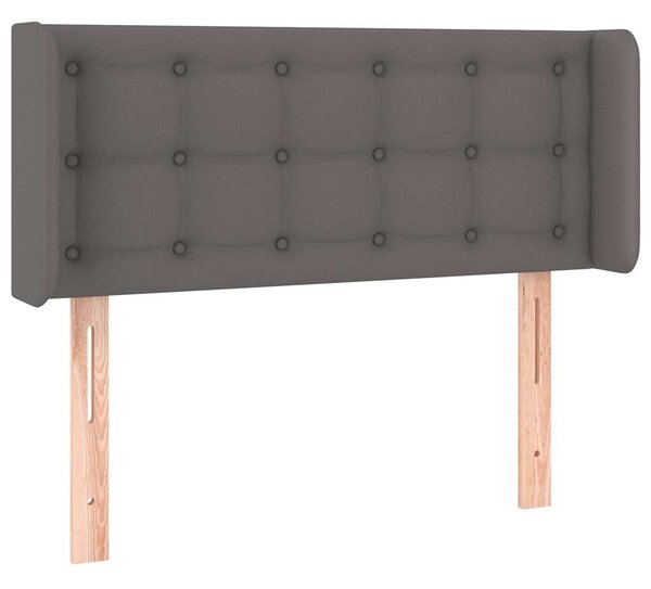 Čelo postele typu ušák šedá 103 x 16 x 78/88 cm umělá kůže 3118856