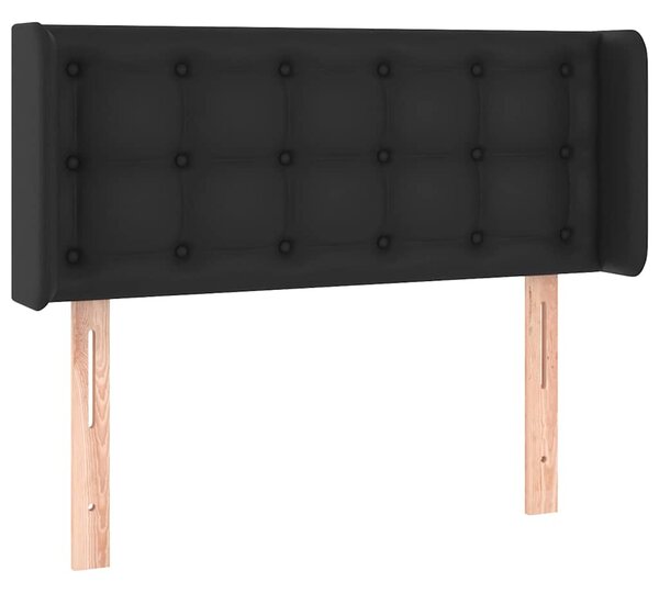 Čelo postele typu ušák černé 83 x 16 x 78/88 cm umělá kůže 3118840