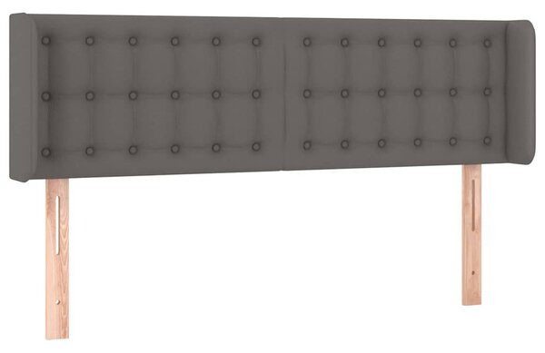 Čelo postele typu ušák šedá 147 x 16 x 78/88 cm umělá kůže 3118862