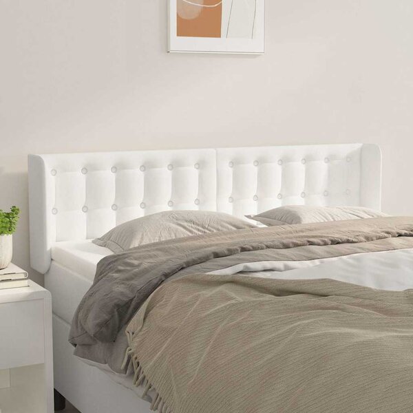 Čelo postele typu ušák bílá 147x16x78/88 cm umělá kůže 3118859