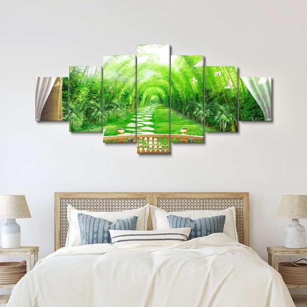 Obraz - Výhled na tropickou zahradu (210x100 cm)