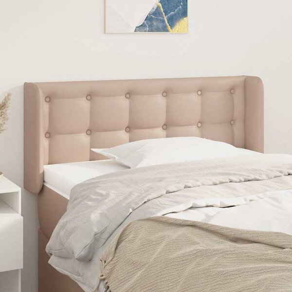Čelo postele typu ušák cappuccino 83 x 16 x 78/88 cm umělá kůže 3118845