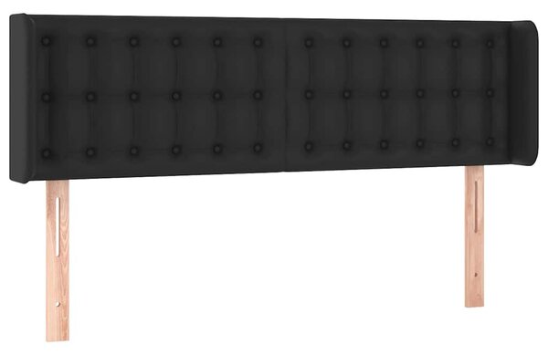 Čelo postele s LED černé 147 x 16 x 78/88 cm umělá kůže 3123326