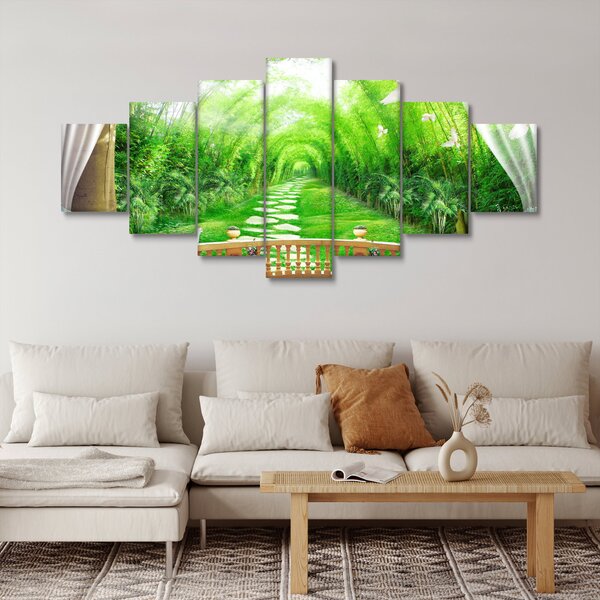 Obraz - Výhled na tropickou zahradu (210x100 cm)