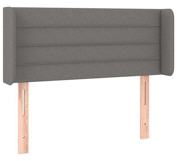 Čelo postele typu ušák tmavě šedé 83x16x78/88 cm textil 3118883