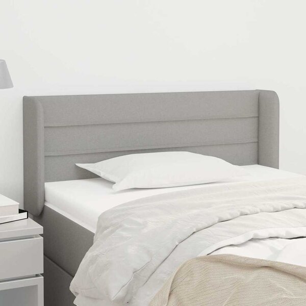 Čelo postele typu ušák světle šedé 83x16x78/88 cm textil 3118882