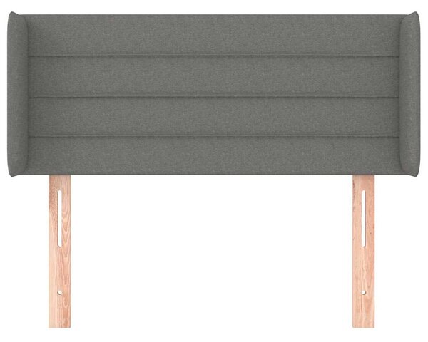 Čelo postele typu ušák tmavě šedé 83x16x78/88 cm textil 3118883