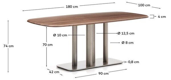 Jídelní stůl v dekoru ořechu 100x180 cm Melvar – Kave Home