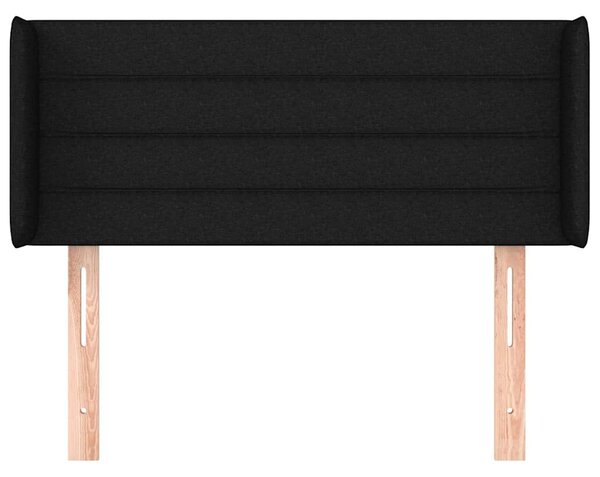 Čelo postele typu ušák černé 83 x 16 x 78/88 cm textil 3118884