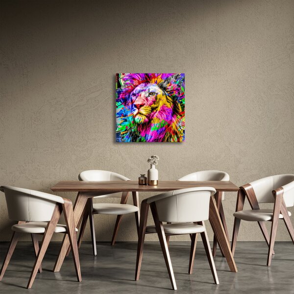 Obraz - 3D obraz lva (30x30 cm)