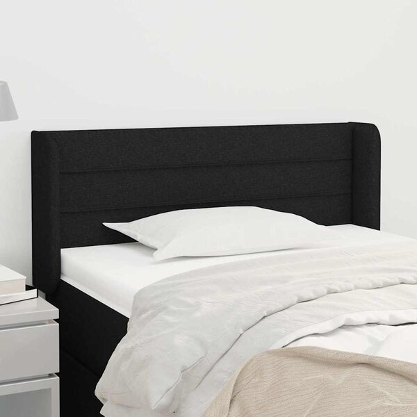 Čelo postele typu ušák černé 83 x 16 x 78/88 cm textil 3118884