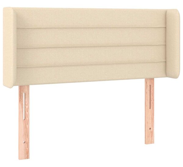 Čelo postele s LED krémové 103 x 16 x 78/88 cm textil 3123371