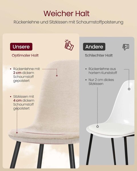 Set čtyř jídelních židlí KDC188W01 (4 ks)