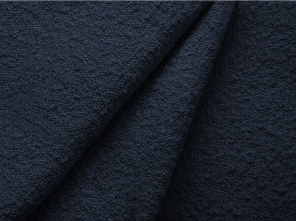 Tmavě modrá rozkládací pohovka z textilie bouclé 247 cm Jodie – Micadoni Home