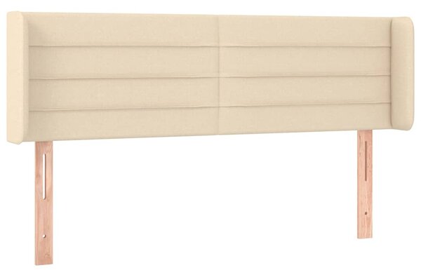 Čelo postele s LED krémové 147 x 16 x 78/88 cm textil 3123379