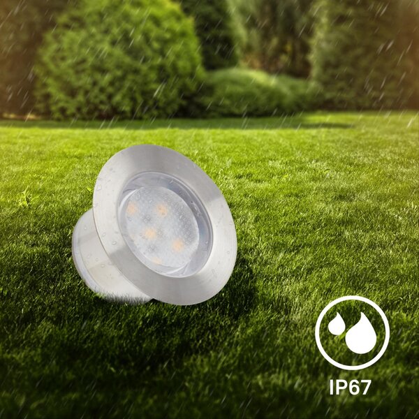 BRILONER CONNECT TO SHINE startovací sada Padouk 3ks LED zapuštěných svítidel do země, IP67 3914032