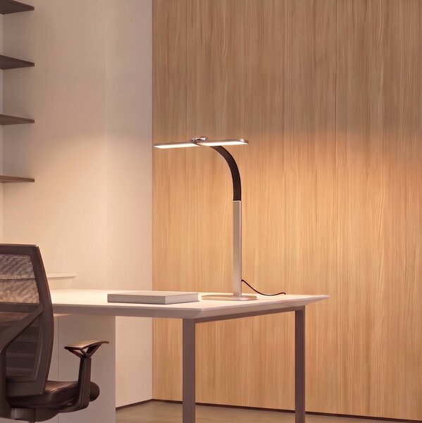 Arcchio LED stolní lampa Fynnon, GRAU, stmívatelné, stmívatelný, Hliník / šedá / zinek, Pracovna / kancelář, kov, Moderní