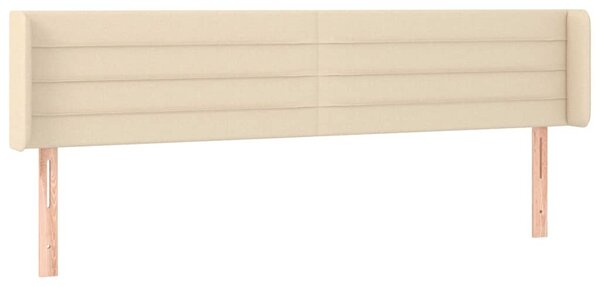 Čelo postele s LED krémové 183 x 16 x 78/88 cm textil 3123395