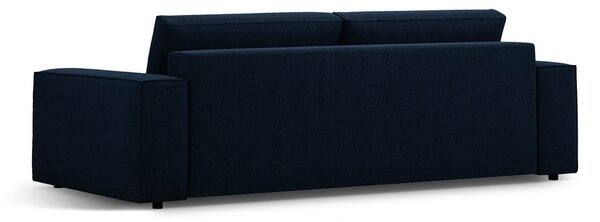 Tmavě modrá rozkládací pohovka z textilie bouclé 247 cm Jodie – Micadoni Home